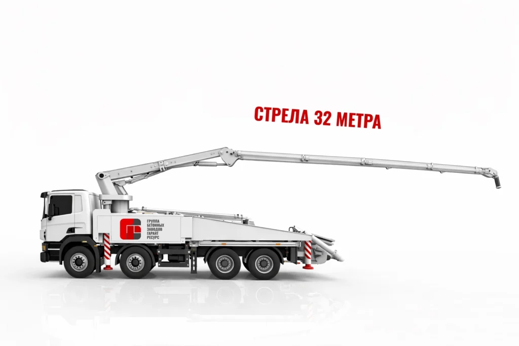 Автобетононасос со стрелой 32 м для подачи бетона в Жуковском и области